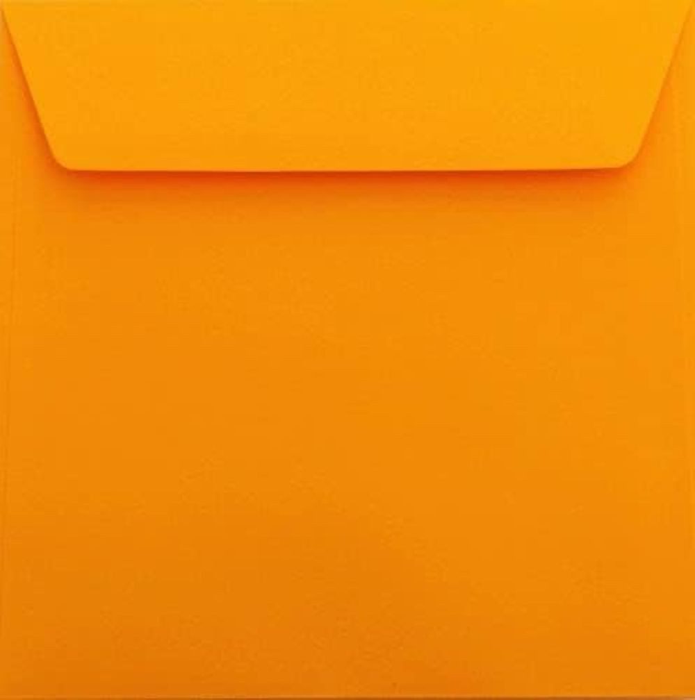 Briefumschläge24Plus Briefumschlag 50 St. 17 x 17 cm Конверты Quadratisch Hafttklebend Orange, 170 x 170 mm Конверты Recyceltes Material