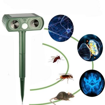 LETGOSPT Ultraschall-Tierabwehr Ultraschall Solar Tiervertreiber Mouse Reptil