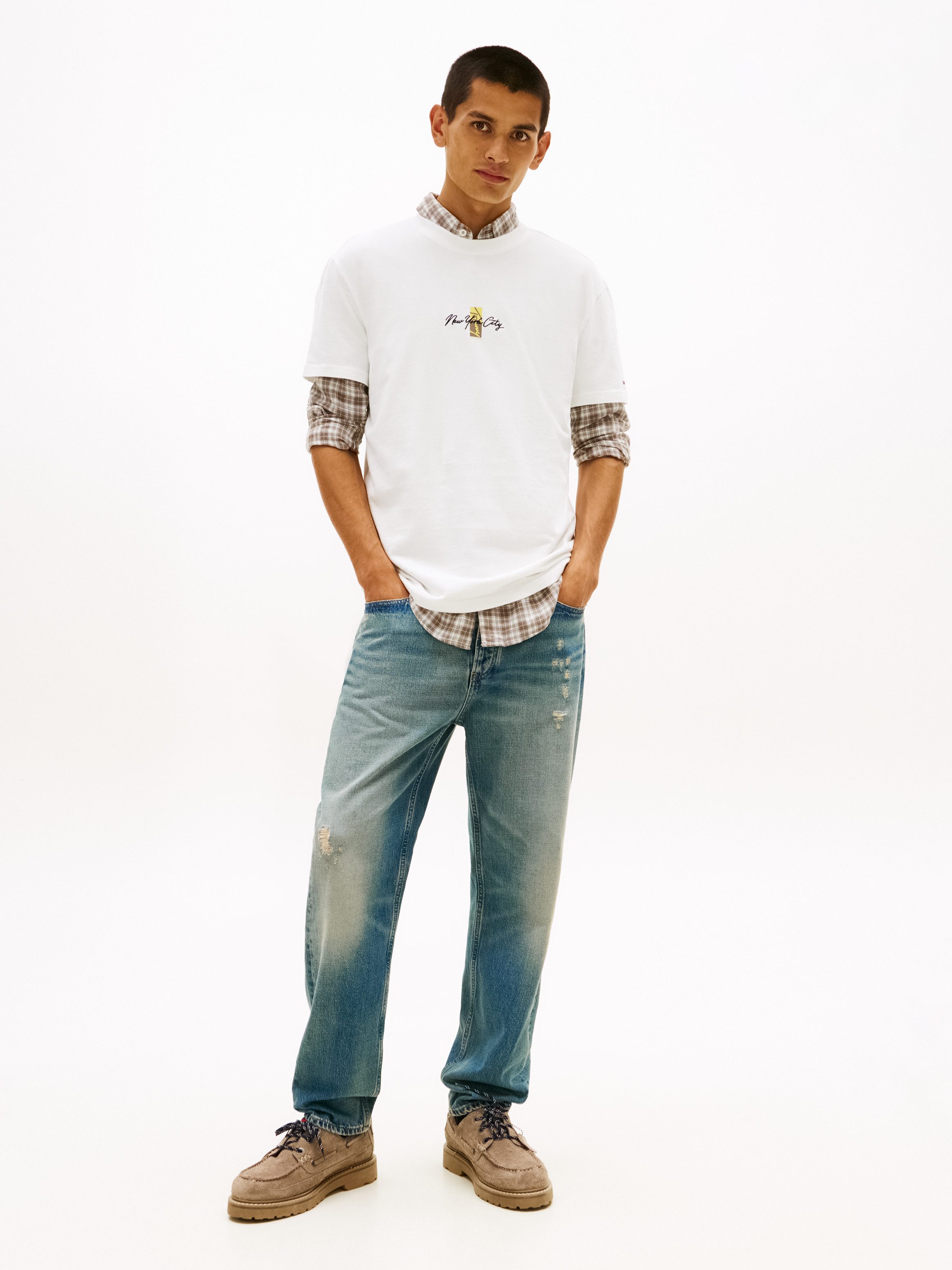 Tommy Jeans T-Shirt TJM REGULAR SIGN BLOCK Regular fit mit Rundhalsausschnitt