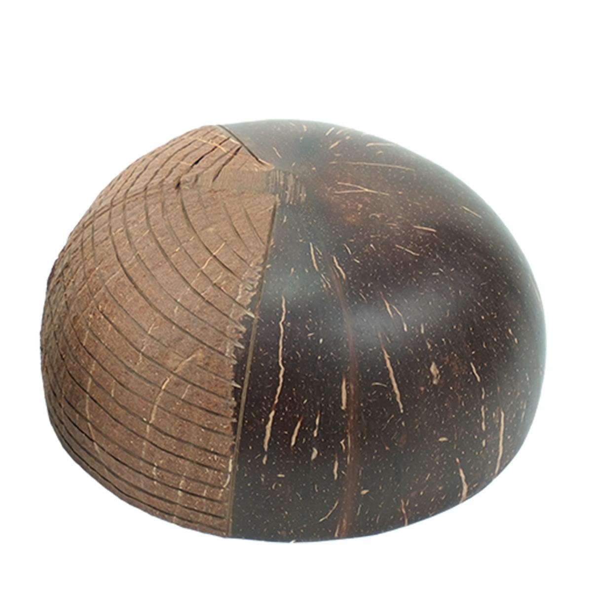 Höhe Bowl LANGA Plastikfrei Kokosnuss, / Handgefertigt Ø13cm / 6cm, BOURGH / (Einzelstück), Coconut Schale Naturprodukt Schüssel Kokosnuss -