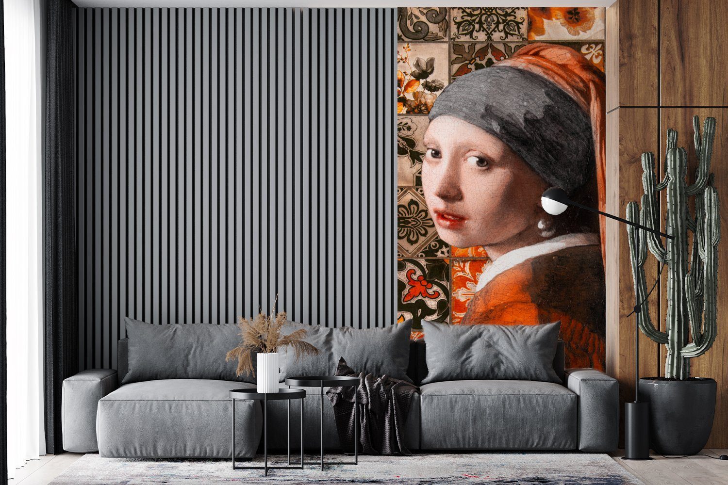 MuchoWow Fototapete Mädchen Fototapete St), (2 Vliestapete Schlafzimmer Wohnzimmer Vermeer, mit Matt, - bedruckt, für Küche, Perlenohrring - Kacheln
