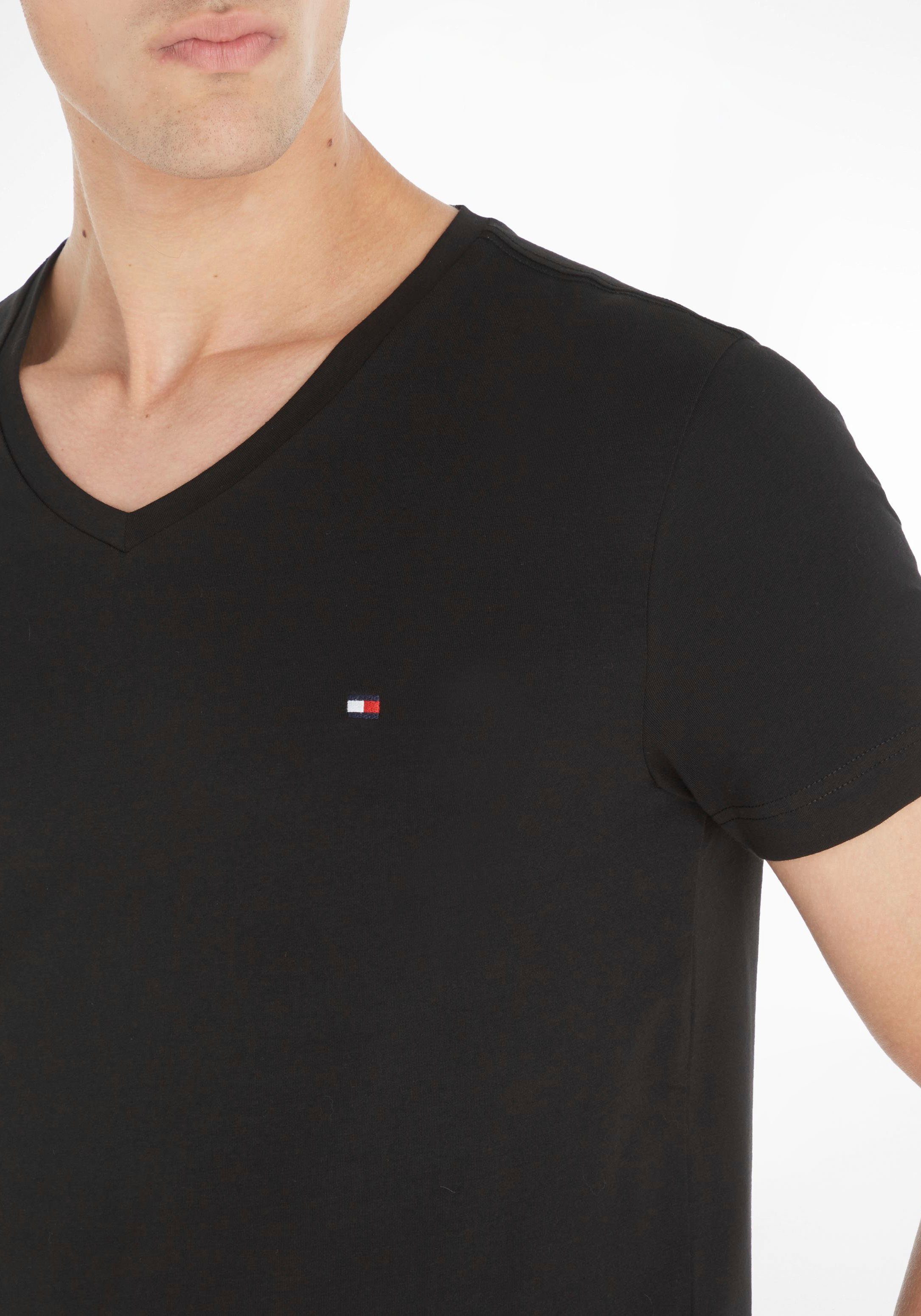 V-Shirt T-Shirt Slim black Stretch Tommy Hilfiger