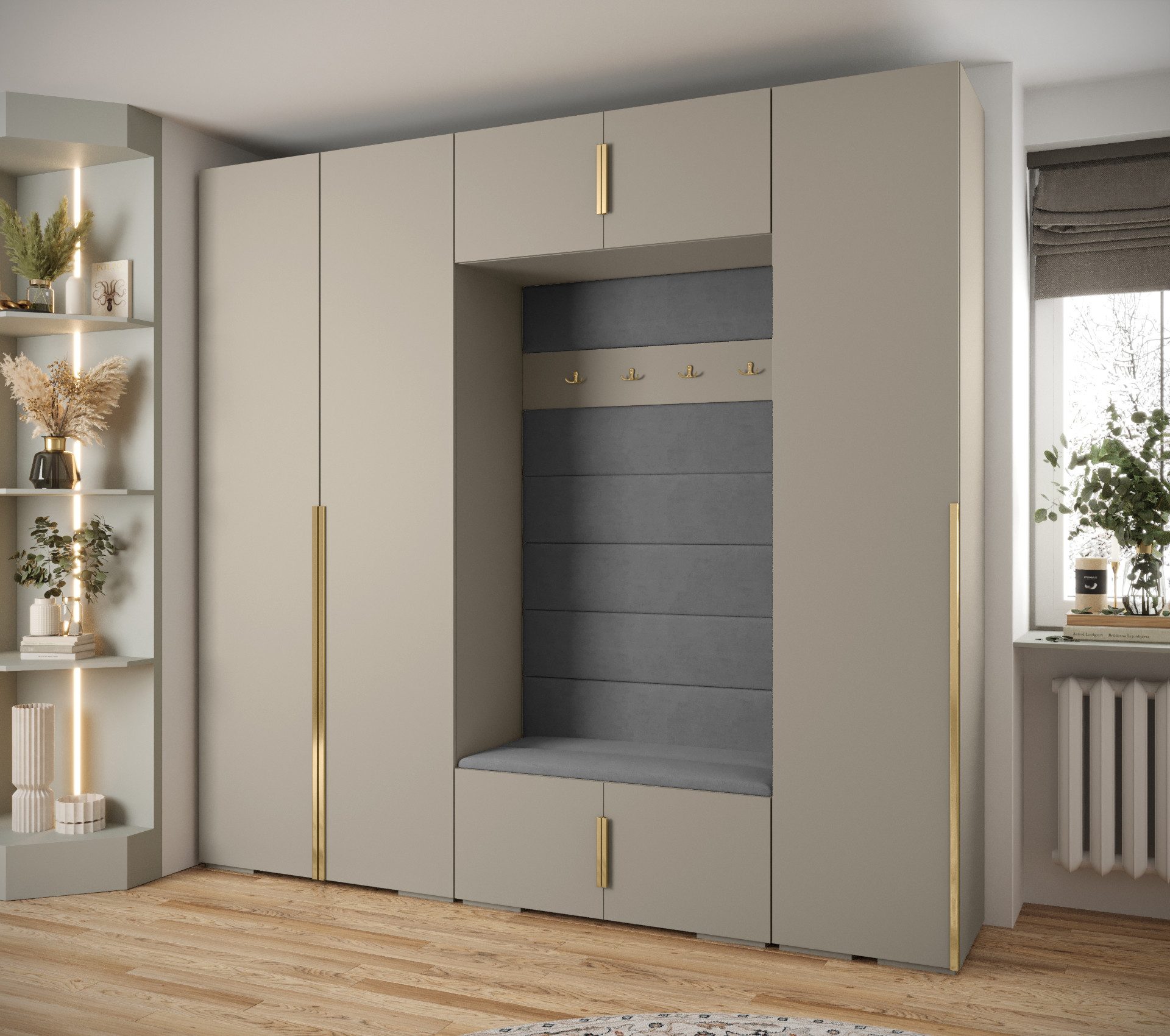 ABIKS MÖBEL Kompaktgarderobe INOVA 1 SATZ 8 Möbelset, Garderobe mit Kleiderstange und Regalen – Bild 2 von 5
