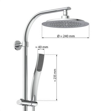 Eisl Duschsystem STILOVAL, Höhe 101 cm, Regendusche ohne Armatur, Duschsystem mit Kopfbrause und Handbrause