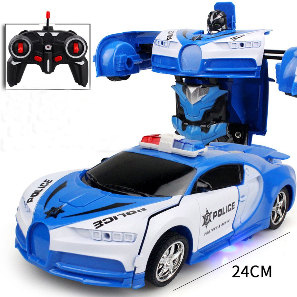 XDeer Spielzeug-Auto 1:18 Ein-Tasten-Deformations-Fernbedienung RC-Auto, Deformations-Auto-Roboter-Modellauto-Fernbedienungsspielzeug