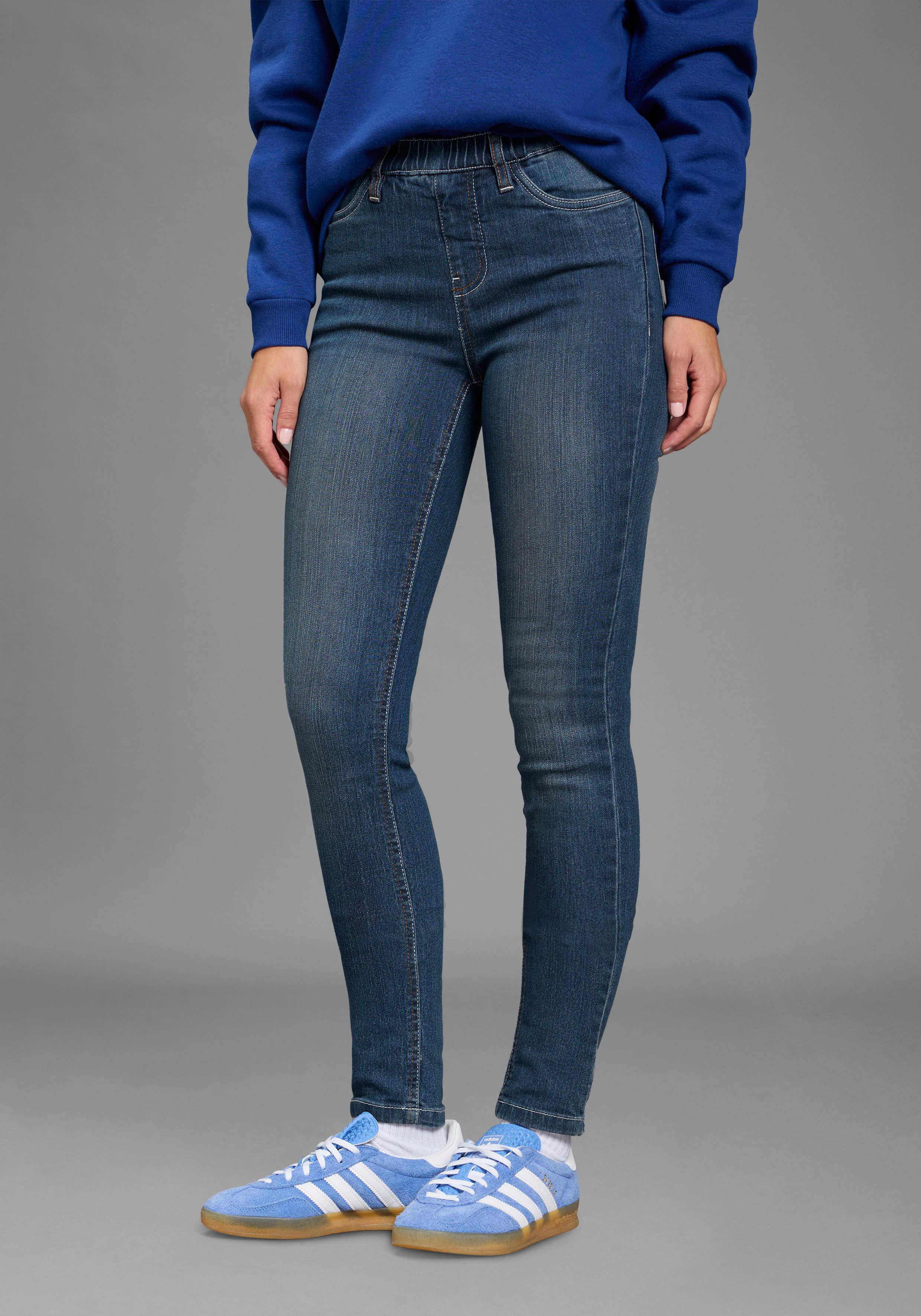 Flashlights Jeansjeggings (Packung, 2er-Pack) enge Passform, Röhrenjeans, Used-Look-Waschung, hohe Leibhöhe
