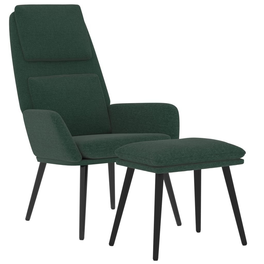 vidaXL Sessel Relaxsessel mit Hocker Dunkelgrün günstig online kaufen