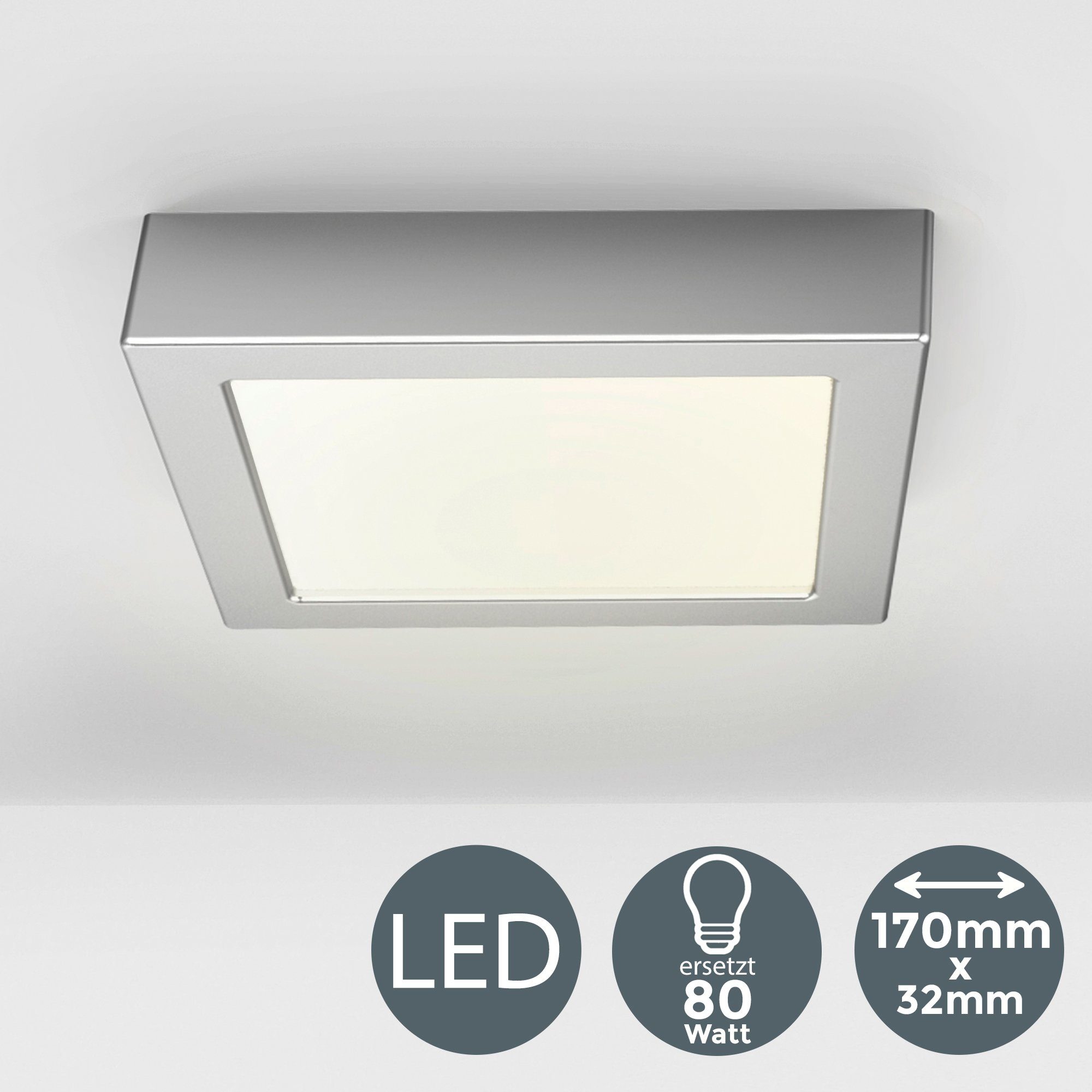 integriert, Garnet, fest Aufbaustrahler LED LED B.K.Licht Unterbauleuchte LED Aufputzspot Warmweiß, 12W Panel Lampe Aufbauleuchte