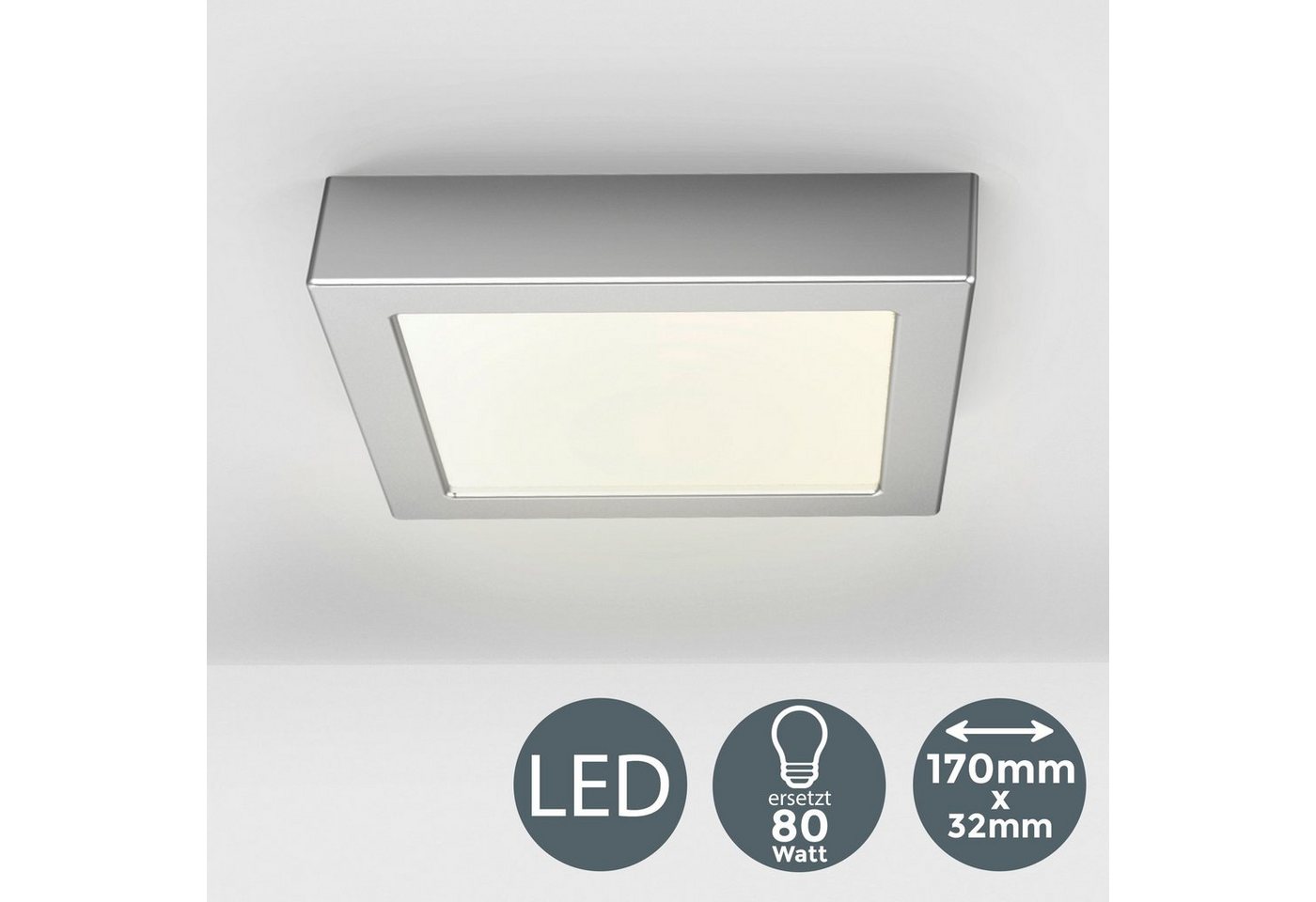 B.K.Licht LED Aufbaustrahler »Garnet«, LED Unterbauleuchte Panel 12W Aufbauleuchte Lampe Aufputzspot-HomeTrends