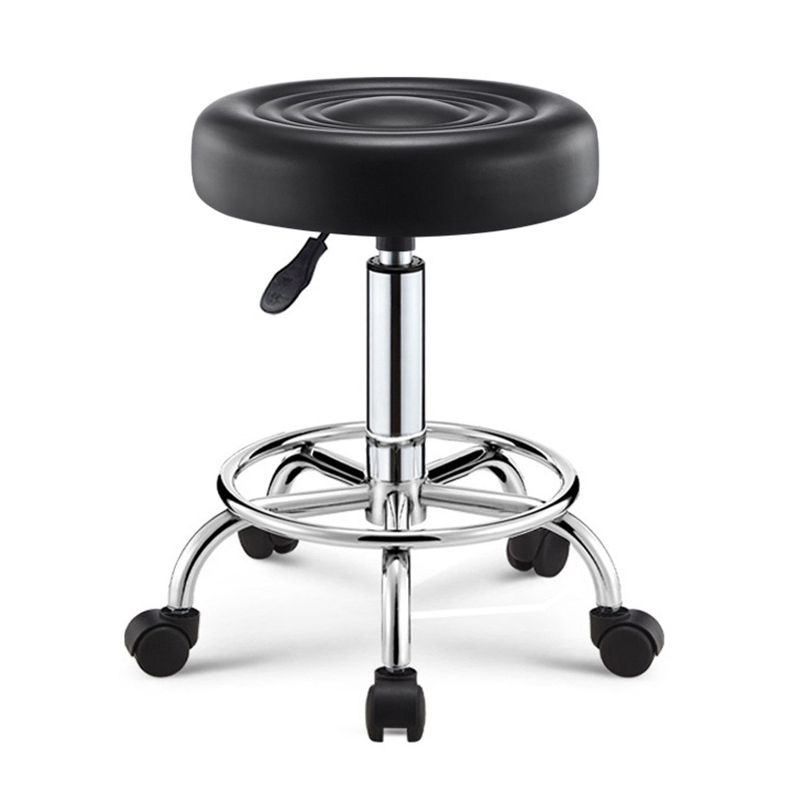 Rutaqian Stuhl Rollhocker höhenverstellbar mit Rollen, bis 150kg belastbare, Bürohocker (1 St), 360° Drehhocker Hocker für Salon und Spa,aus Leder Hocker