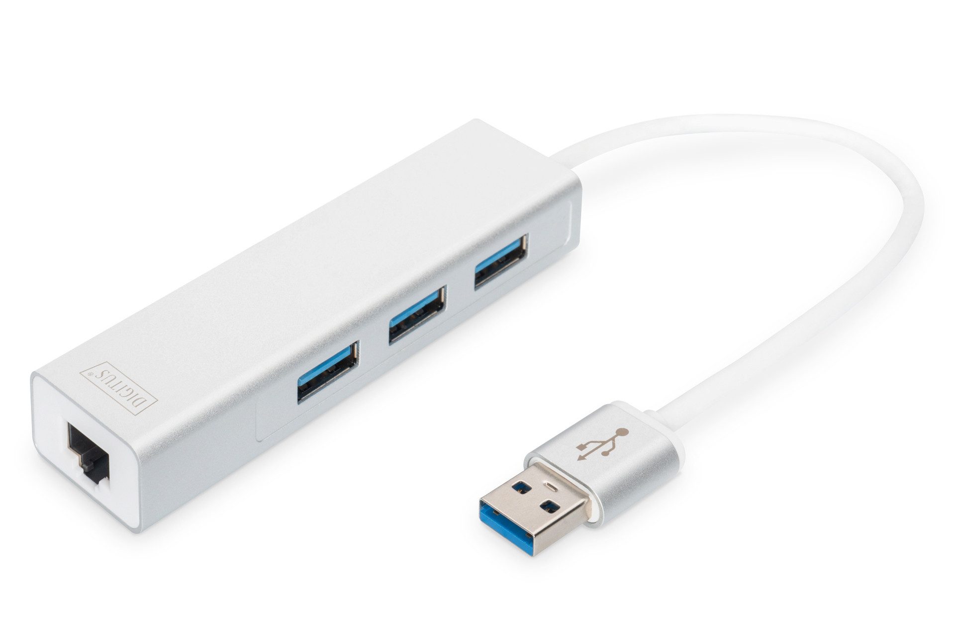 Laptop-Dockingstation USB 3.0 3-Port Hub & Gigabit LAN-Adapter