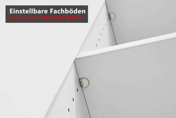 bümö Aktenschrank smart Büroschrank - 6 Ordnerhöhen Dekor: Grau/Beton
