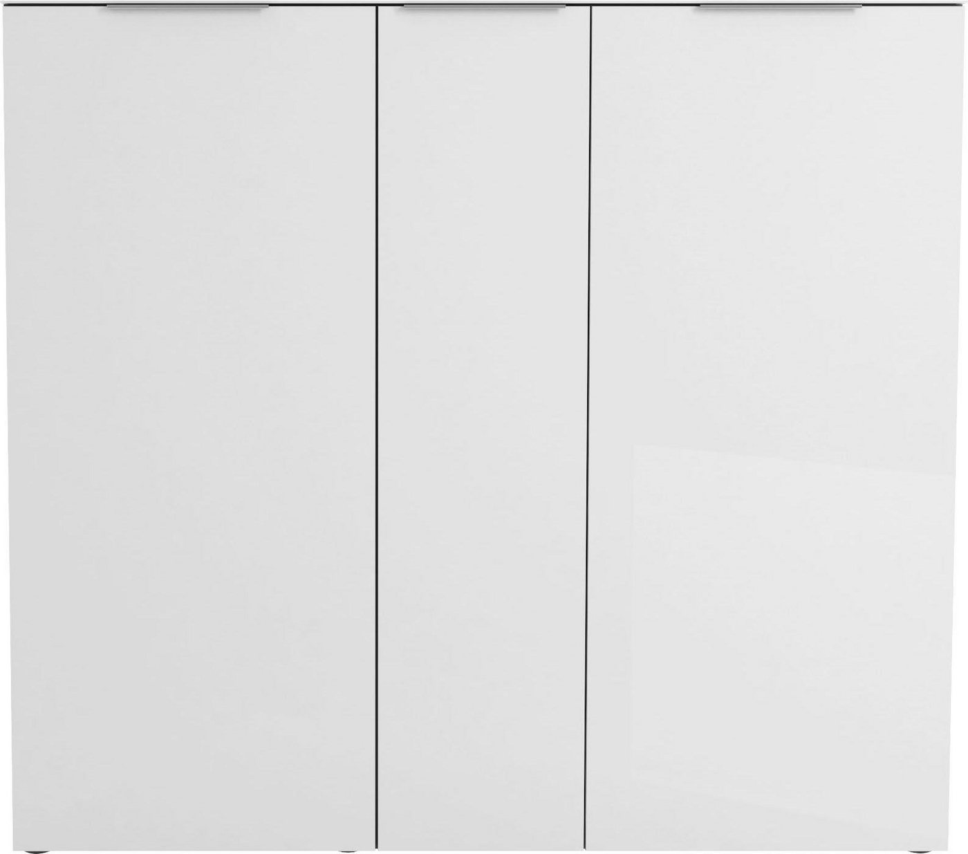 Maja Möbel Schuhschrank »TREND Schuhschrank 2577« Oberplatte Glas, 3 gedämpfte Türen mit 10 höhenverstellbaren Einlegeböden-HomeTrends