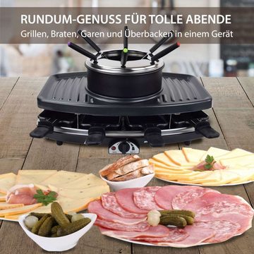 Syntrox Raclette und Fondue-Set Syntrox 3 in 1 Raclette-Grill-Fondue-für 8 Personen