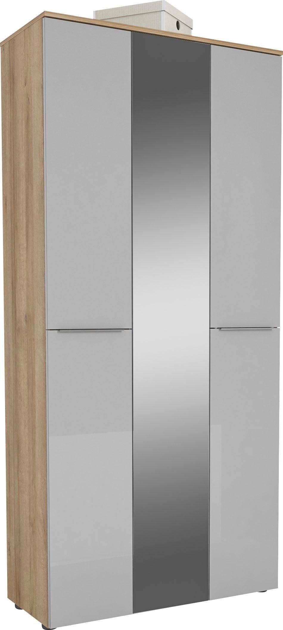 Maja Möbel Garderobenschrank »TREND Garderobenschrank 2571« Oberplatte  Holz, mittlere Tür mit Spiegel, 1 ausziehbare Kleiderstange online kaufen |  OTTO