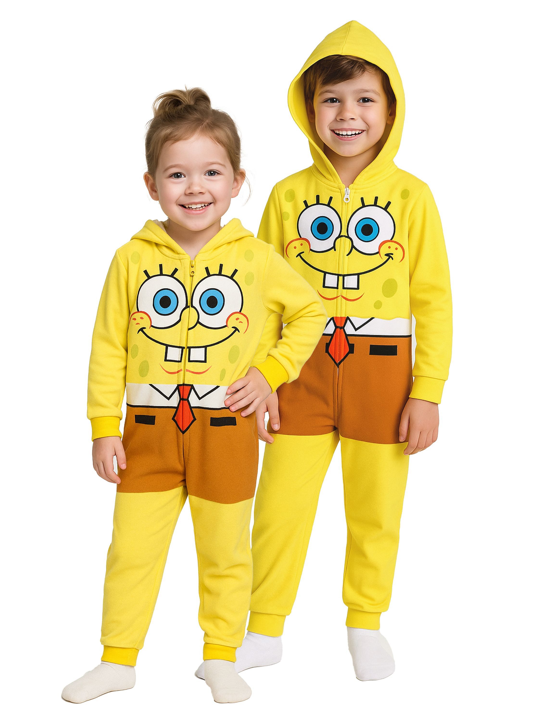 United Labels® Jumpsuit SpongeBob Schwammkopf Jumpsuit mit Kapuze Overall Onesie Einteiler