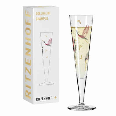 Ritzenhoff Champagnerglas Goldnacht Champagner 015, Kristallglas, Made in Germany