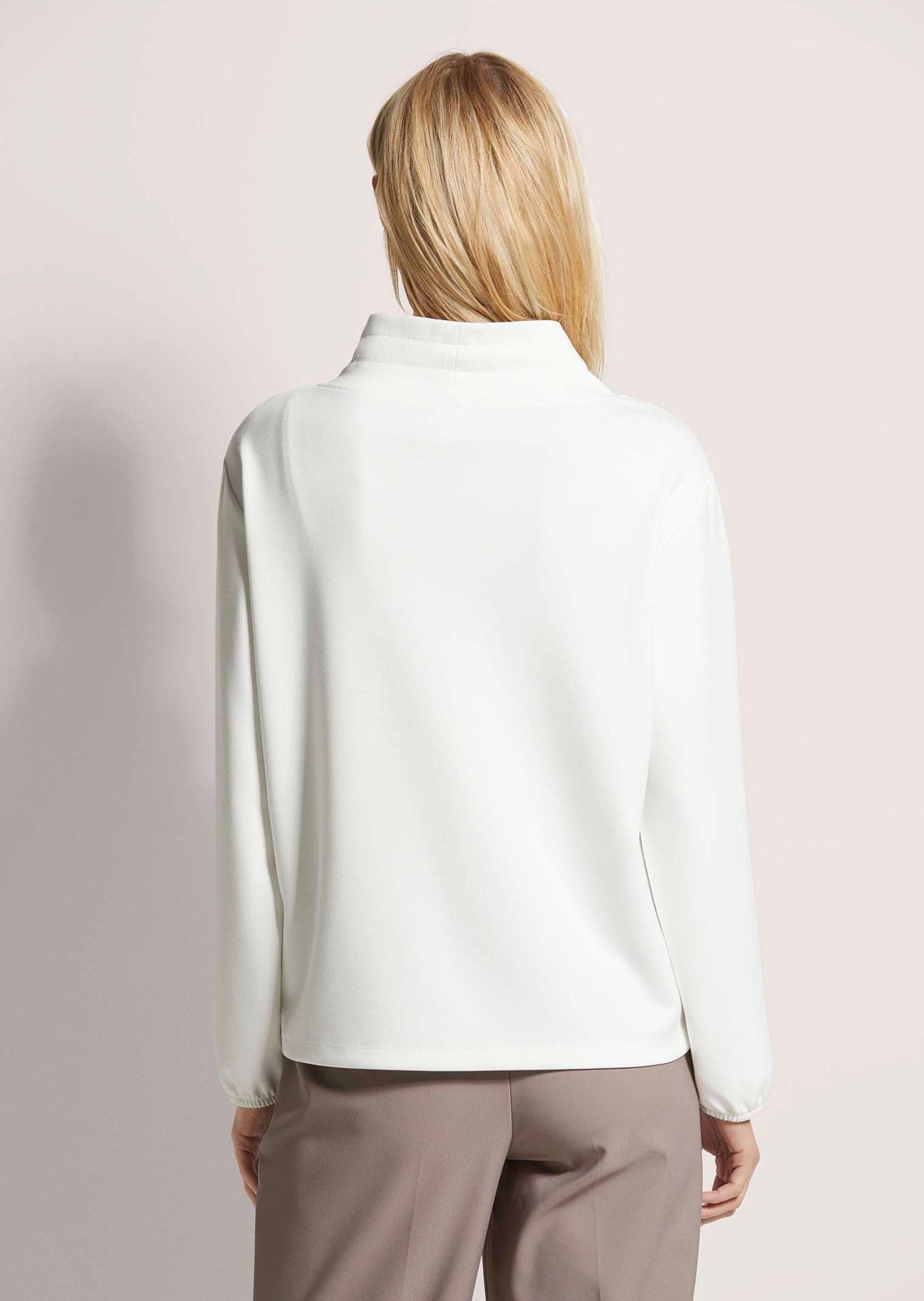 MADELEINE Langarmshirt Lässiges Sweatshirt mit Print Moderner Winterpullover mit Stehkragen, Bändchen-Durchzug und Langarm