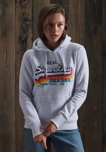 Superdry Kapuzensweatshirt »Vintage Logo Overhead Hoodie« kuschelige Premium Sweatqualität mit Rainbow Design