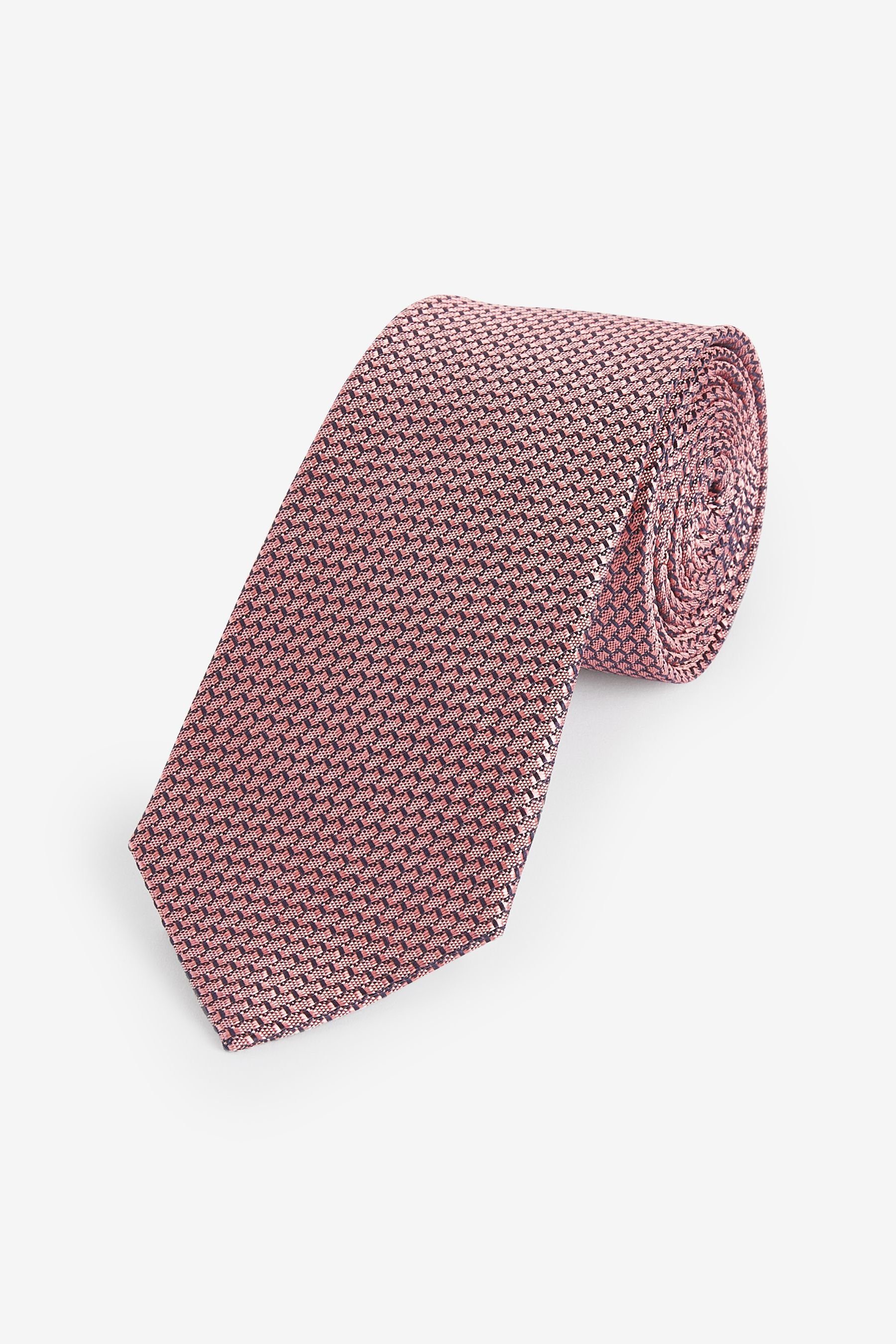 Seidenkrawatte Next Krawatte Dusky Signature (1-St) Pink Strukturierte