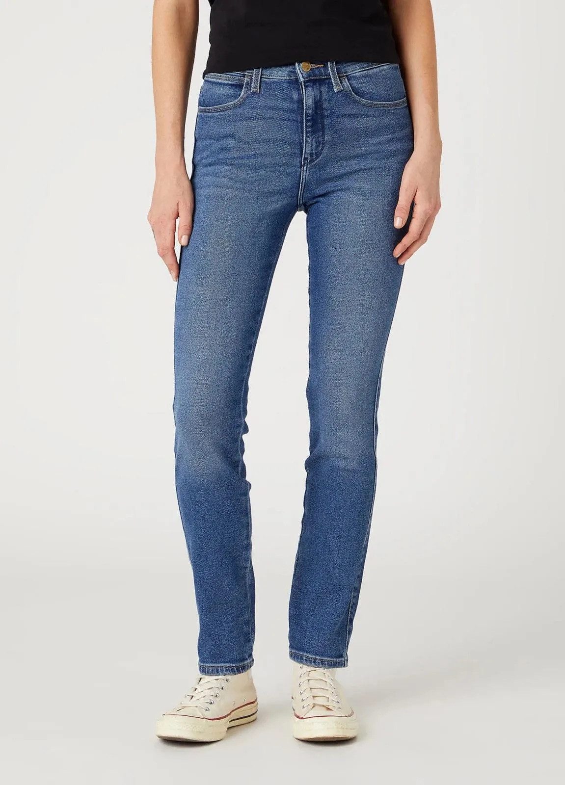 Wrangler Slim-fit-Jeans High Waist & Superstretch - SLIM AIRBLUE Knöchellang