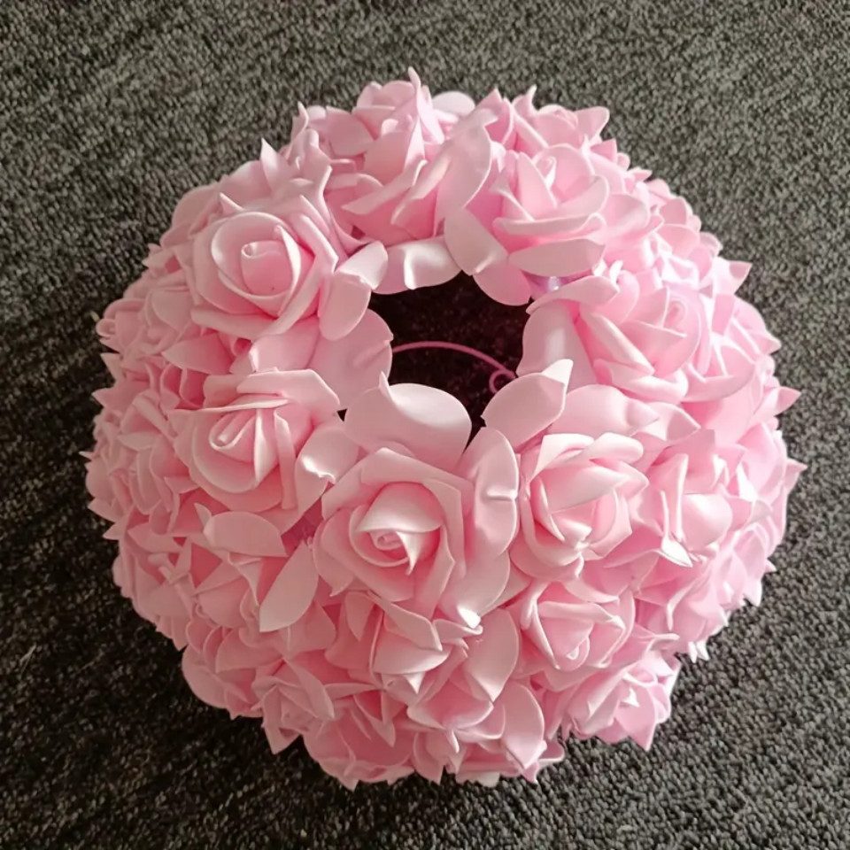 JDONG Nachttischlampe Kreative Blumen Schreibtischlampe,Rosa-Weiß / Rosa Flowers Tischlampe, ohne Leuchtmittel, Nachttischlampe mit Rosenlichtschirm, Romantische Tischleuchte für Schlafzimmer Büro Kinder Hotel Café