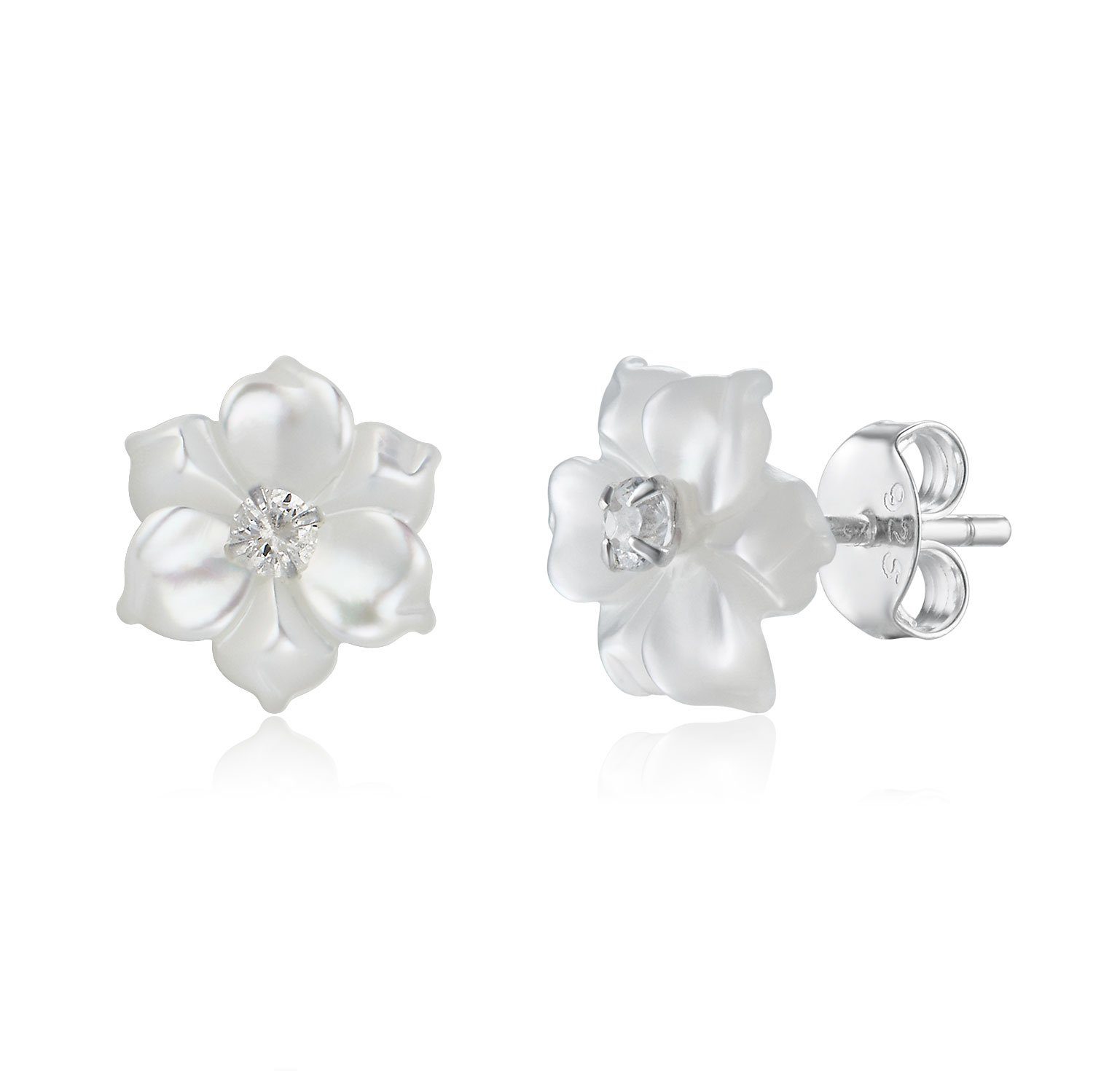 Schöner-SD Paar Ohrstecker Perlmuttohrringe Blume Blüte günstig online kaufen