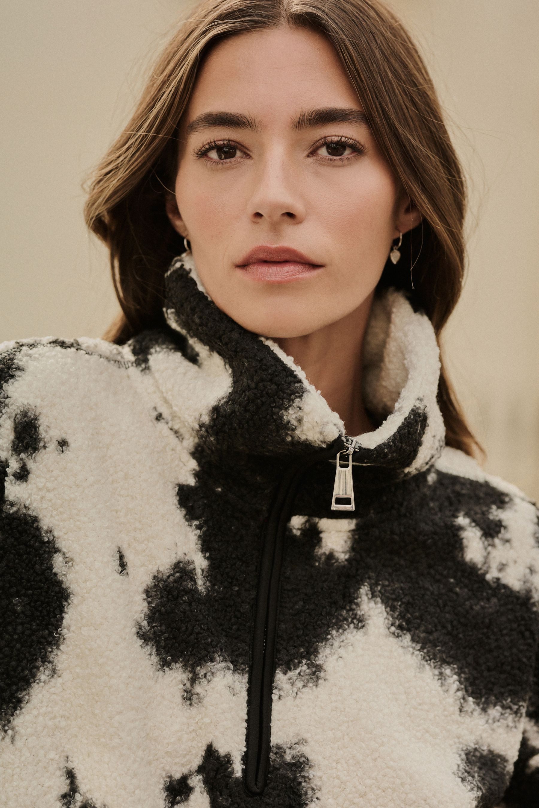 Next Fleecejacke Troyer aus Teddy-Borg, Kurzgröße (1-St)