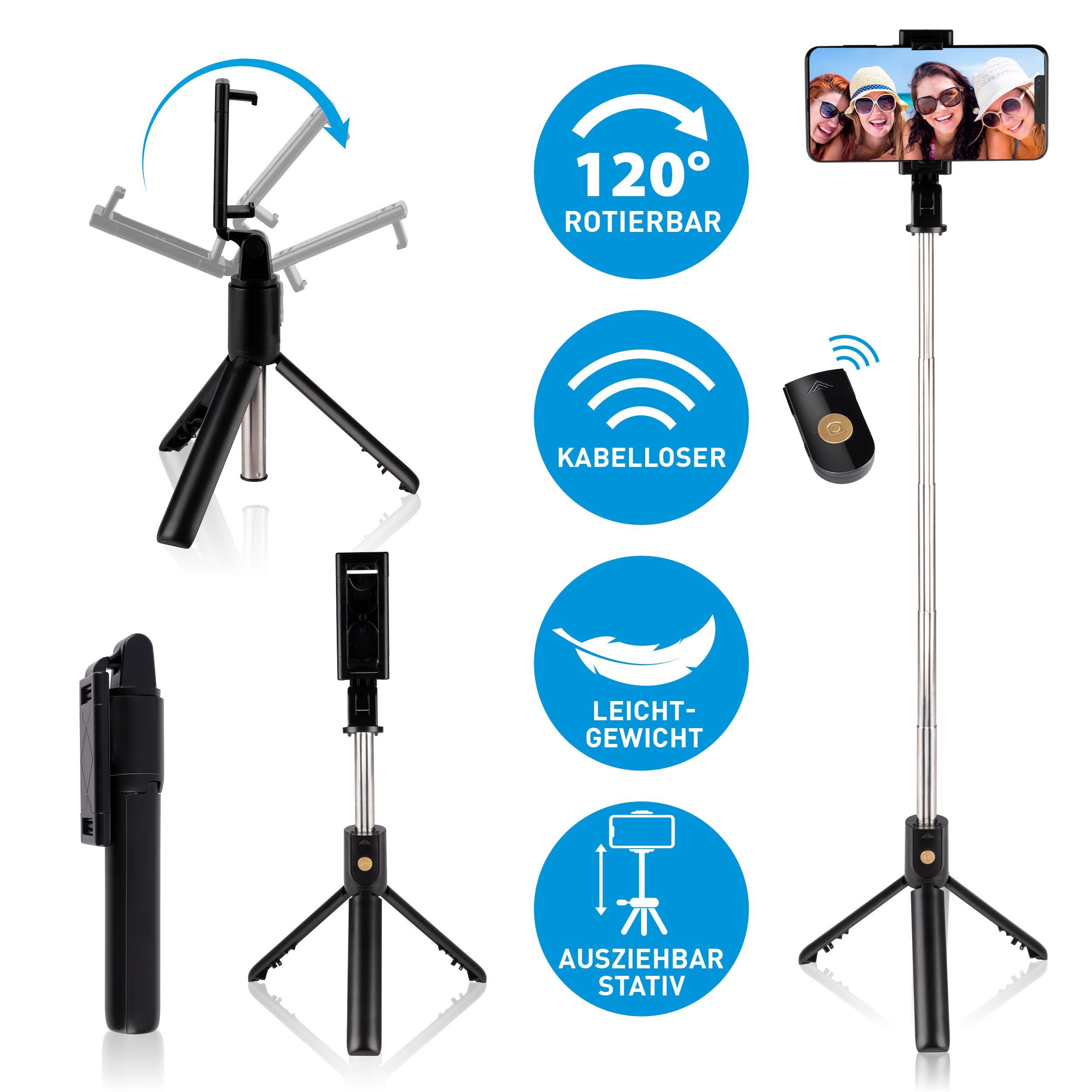 Grundig Selfie-Stick Grundig Selfie Stick & Stativ, 120°