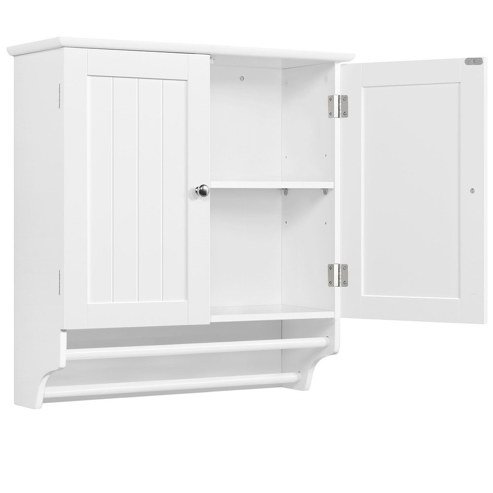 Yaheetech Hängeschrank Badezimmerschrank Badschrank mit 2 Türen & Handtuchh günstig online kaufen