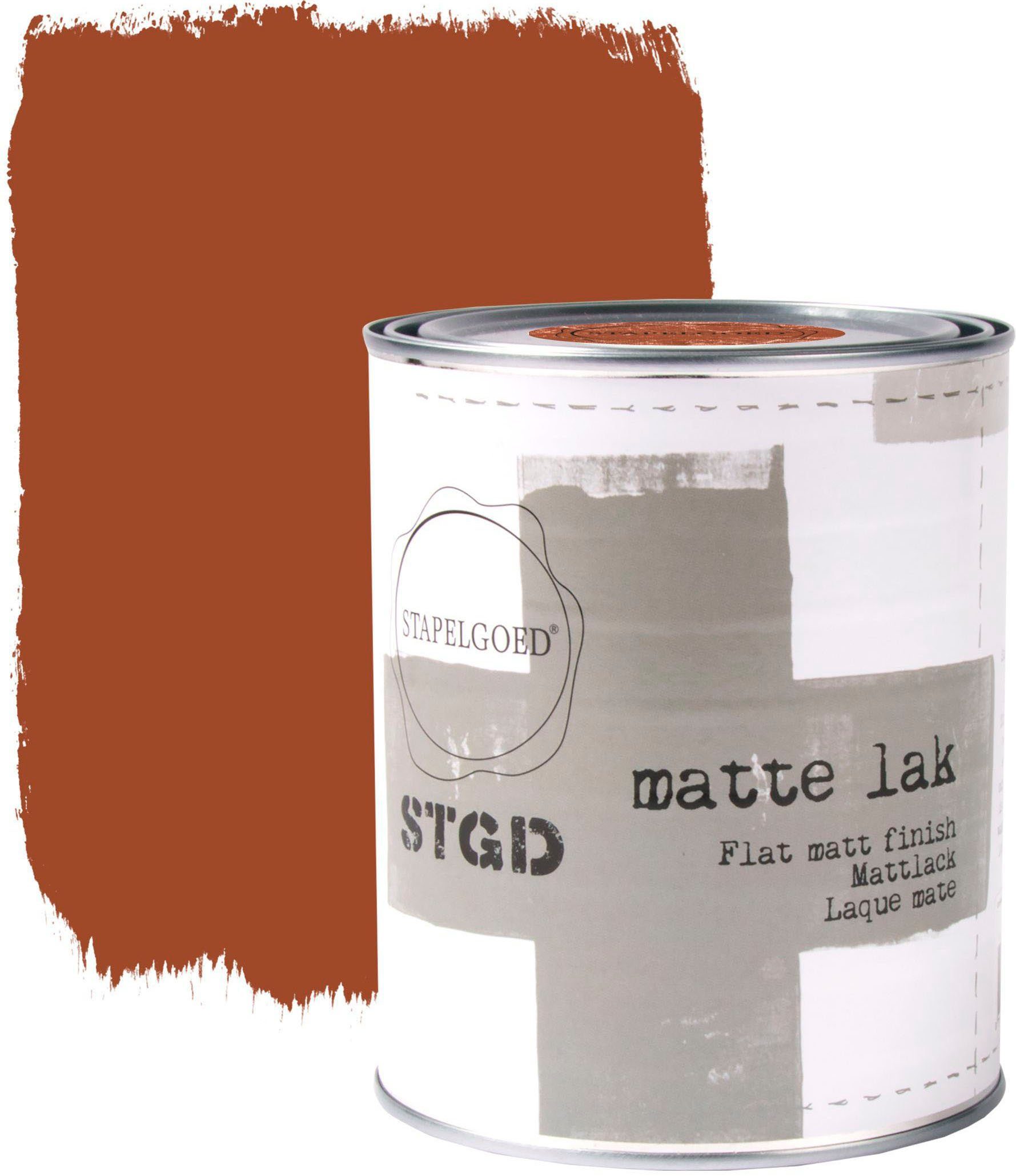 STAPELGOED Lack STGD matte lak brown shades, auf Wasserbasis, waschbeständig und gebrauchsfertig, 1 Liter Coconut Braun