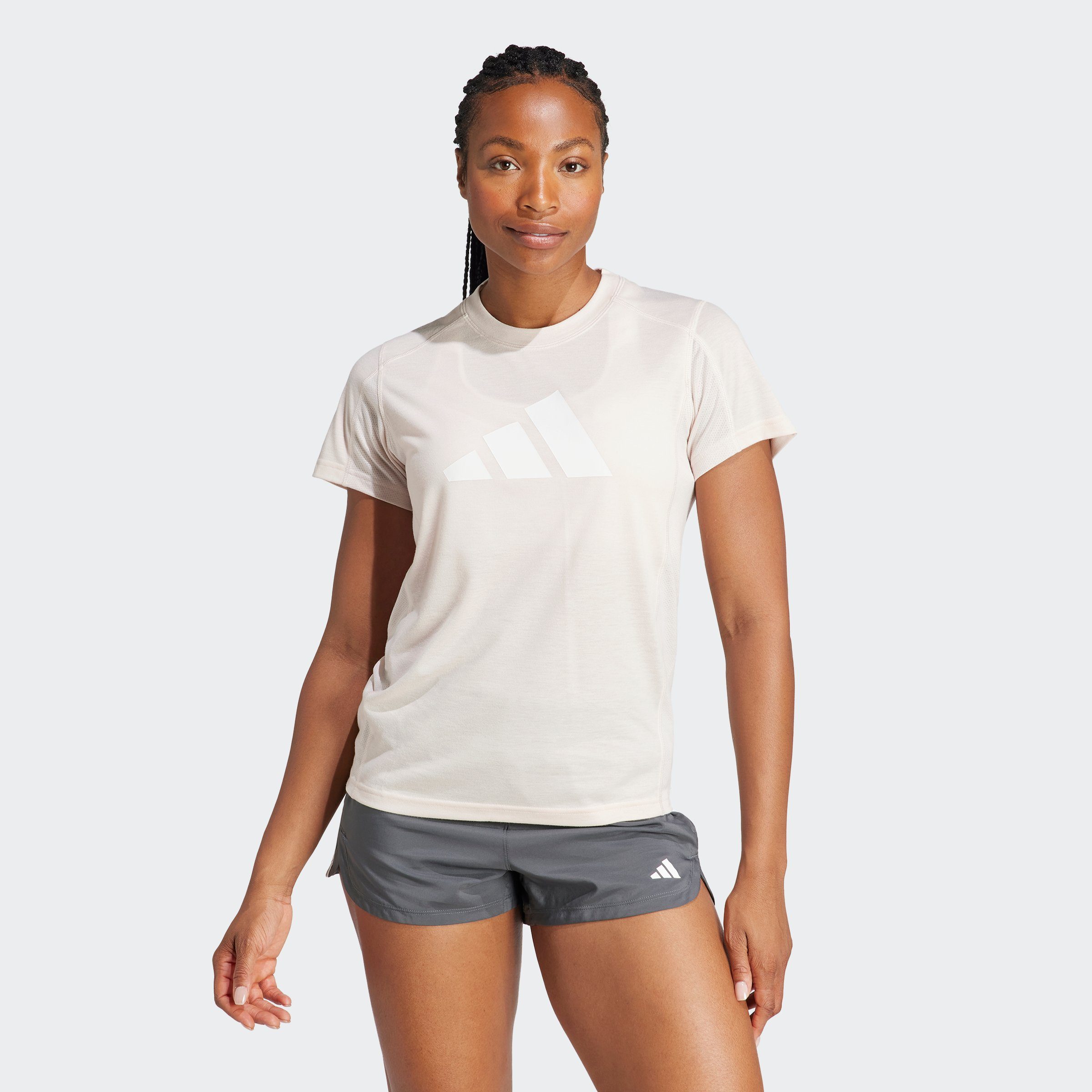 adidas Performance T-Shirt TR-ES LOGO T PUTMAU/WHITE