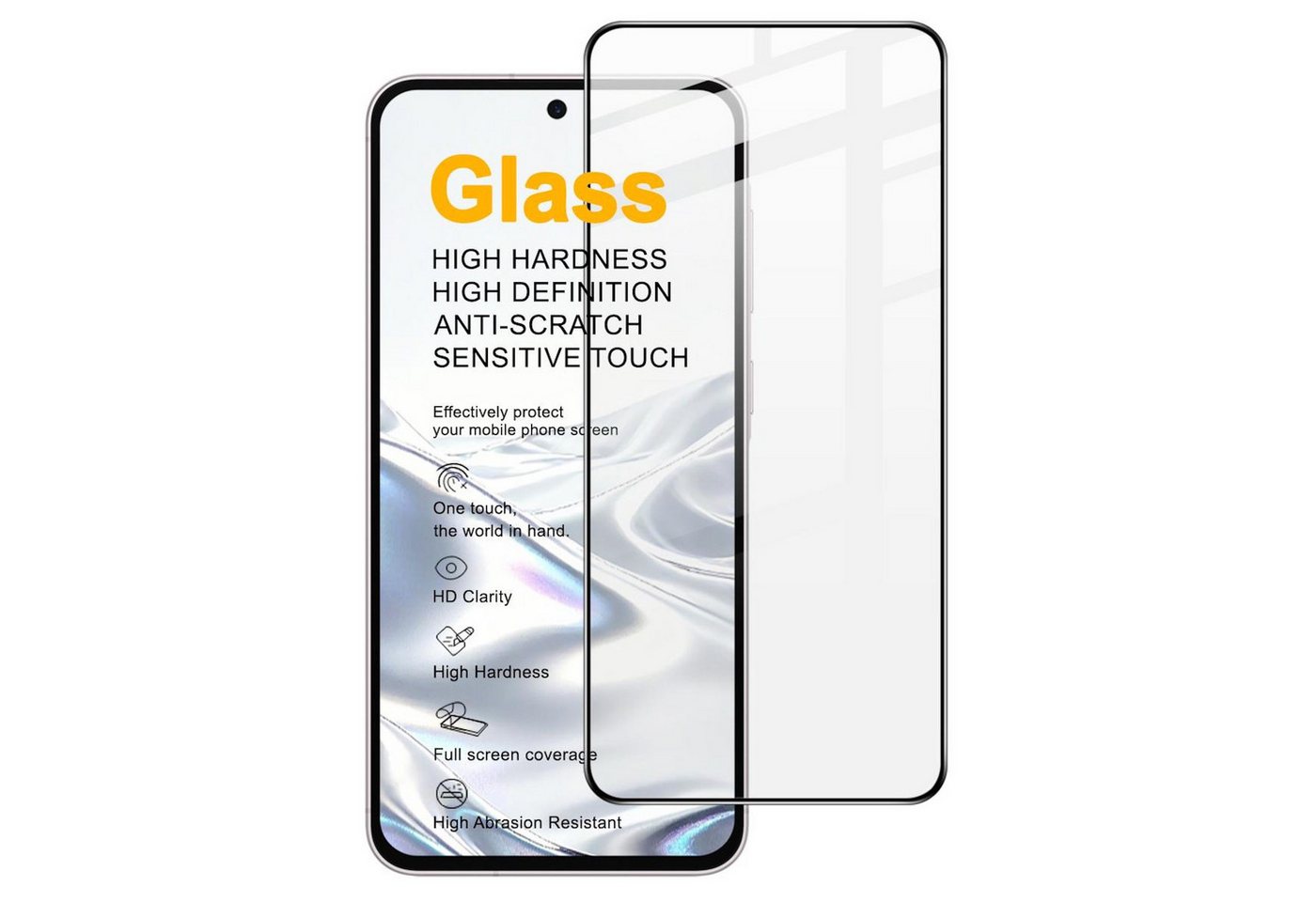 Wigento Displayschutzglas Full Cover 1x für Samsung Galaxy A27 5G 3D 9H Hartglas für Samsung Galaxy A27 5G, 3D Full Display Schutz Glas