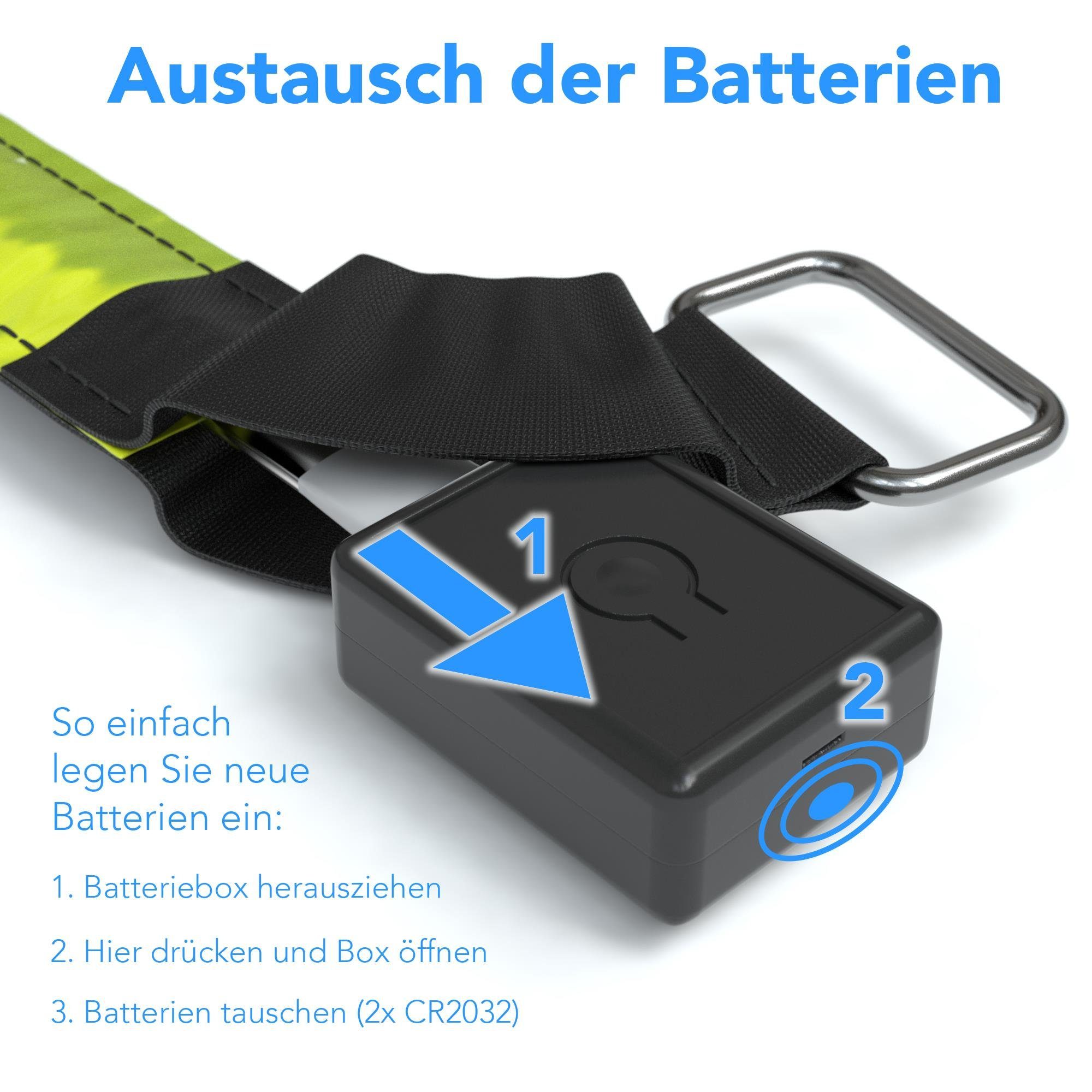 EAZY CASE Fahrradreflektor 4er Set Reflektor Flash Armband, Reflektierendes Armband Reflektorbänder Joggen Armband leuchtend Gelb – Bild 4 von 5