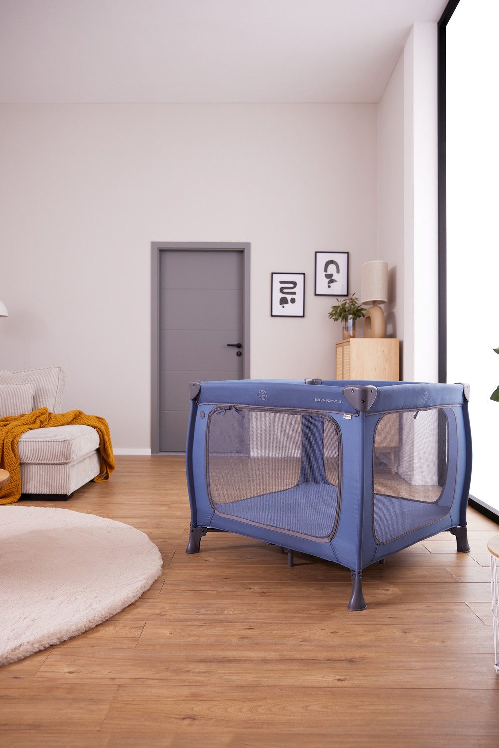 Hauck Baby-Reisebett Sleep N Play SQ, Set dark blue, inklusive Schaumstoff-Matratze