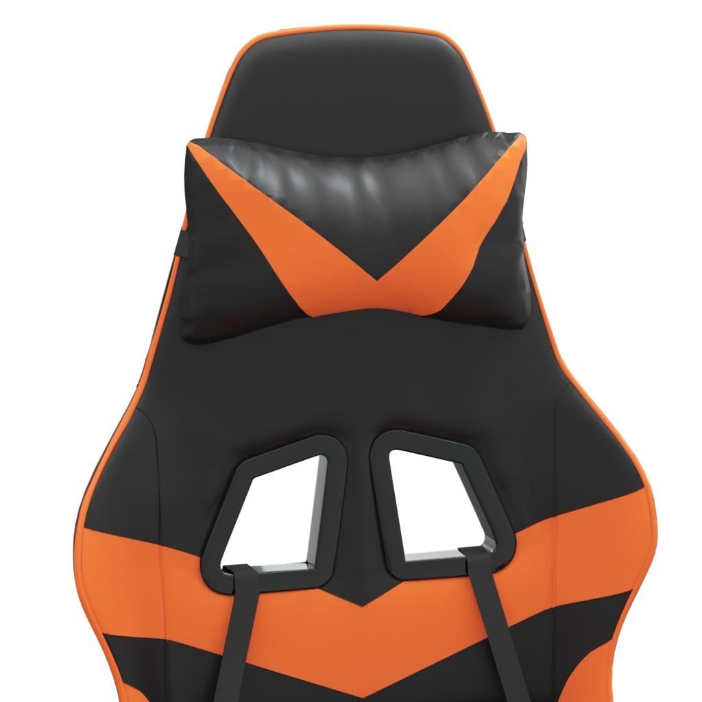 | und vidaXL Gaming-Stuhl Schwarz Kunstleder (1 & St) Orange und mit Gaming-Stuhl Schwarz Drehbar Orange Orange Fußstütze Schwarz