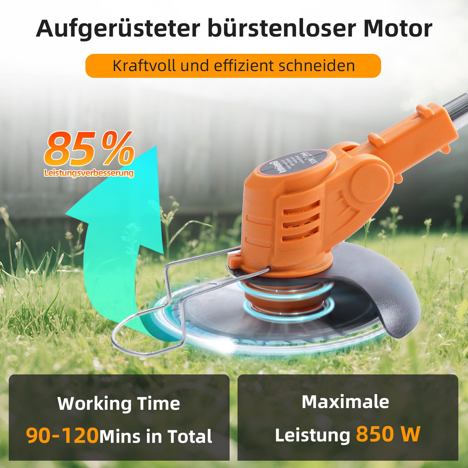 Grenintol Akkurasenmäher Akku Rasentrimmer, 2 Akkus günstig online kaufen