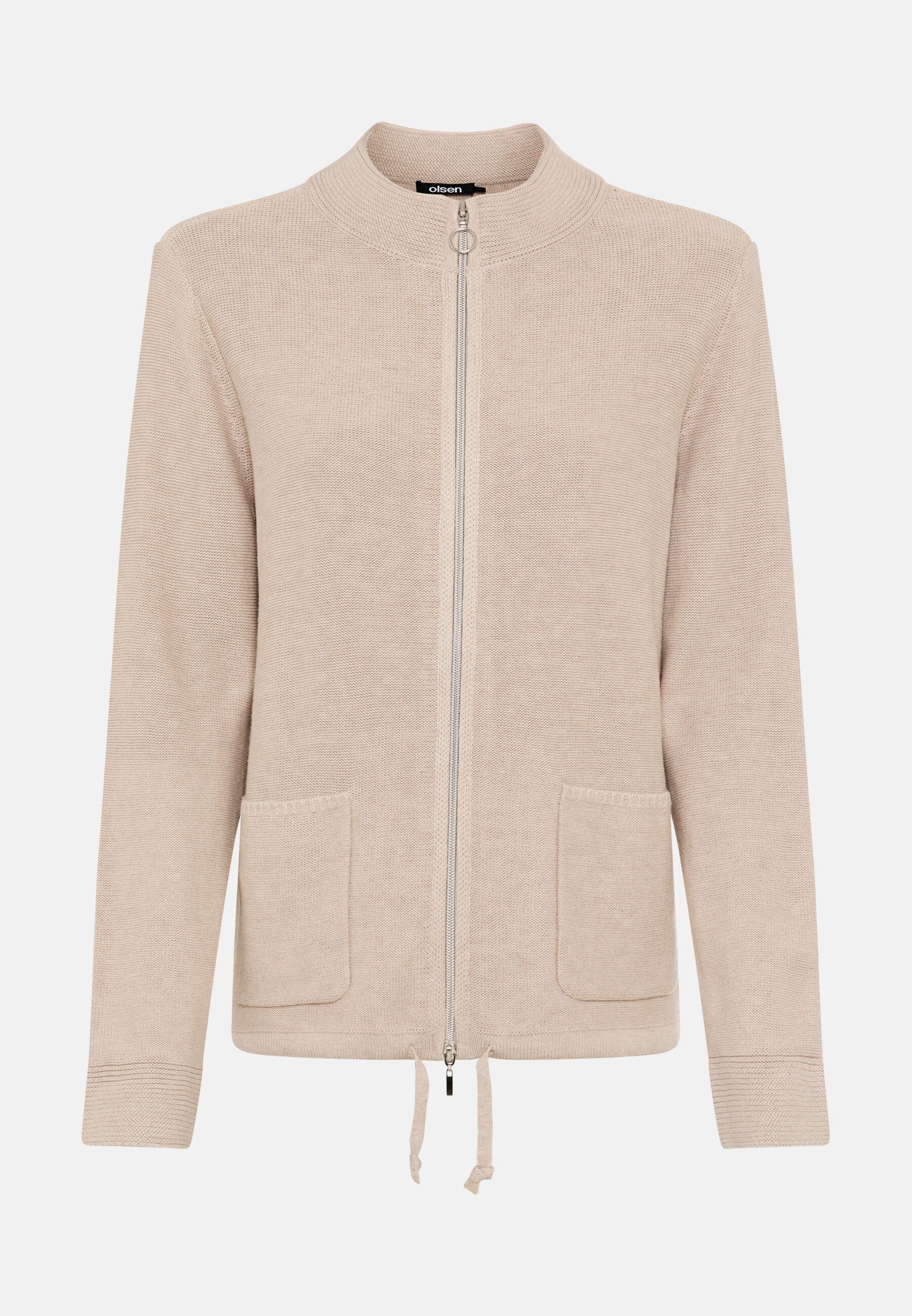 Olsen Cardigan mit Tunnelzug und Stehkragen