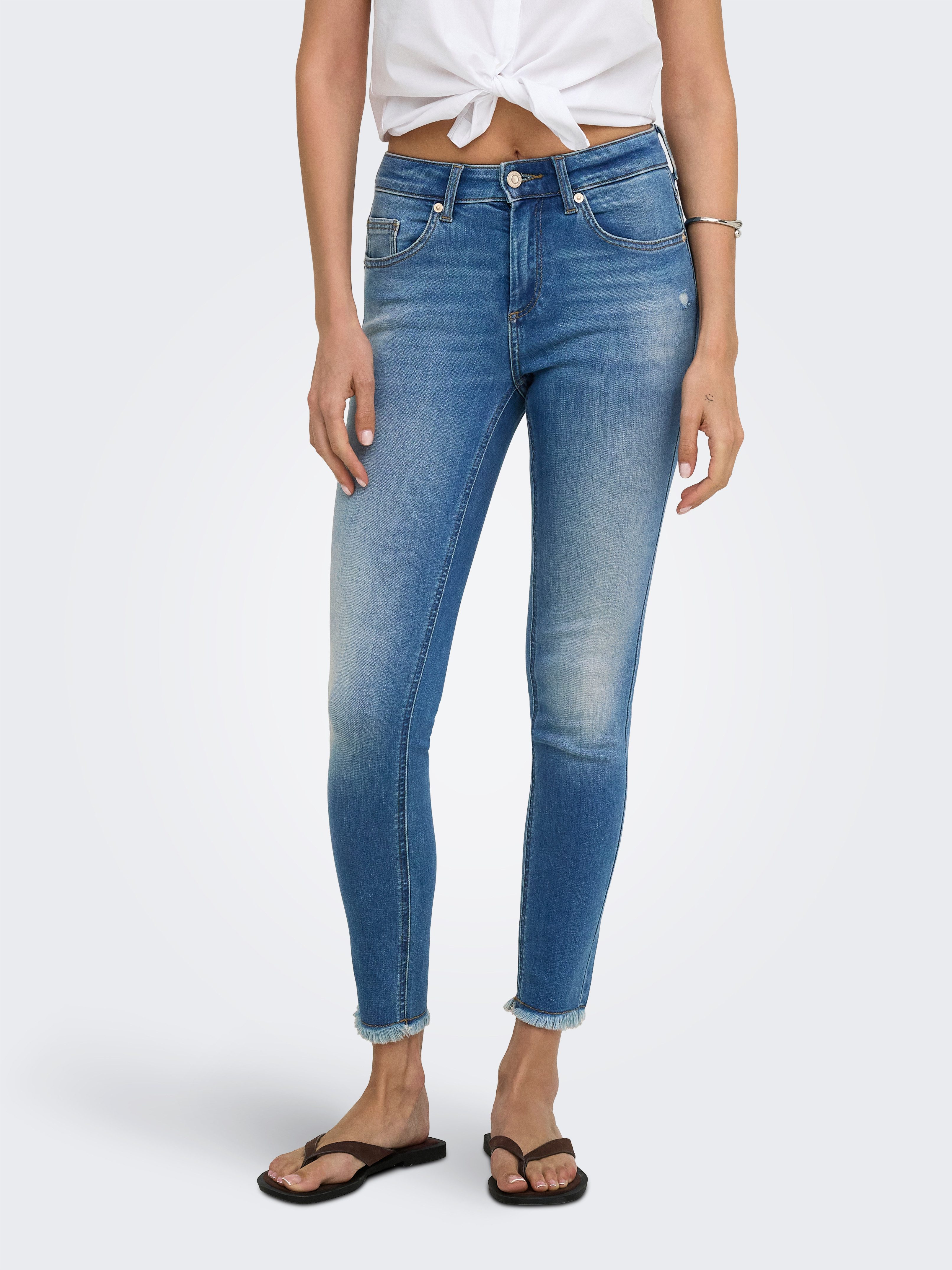 ONLY Skinny-fit-Jeans ONLBLUSH MID SKIN ANK RW DNM REA2588 Baumwollmischung, skinny fit
