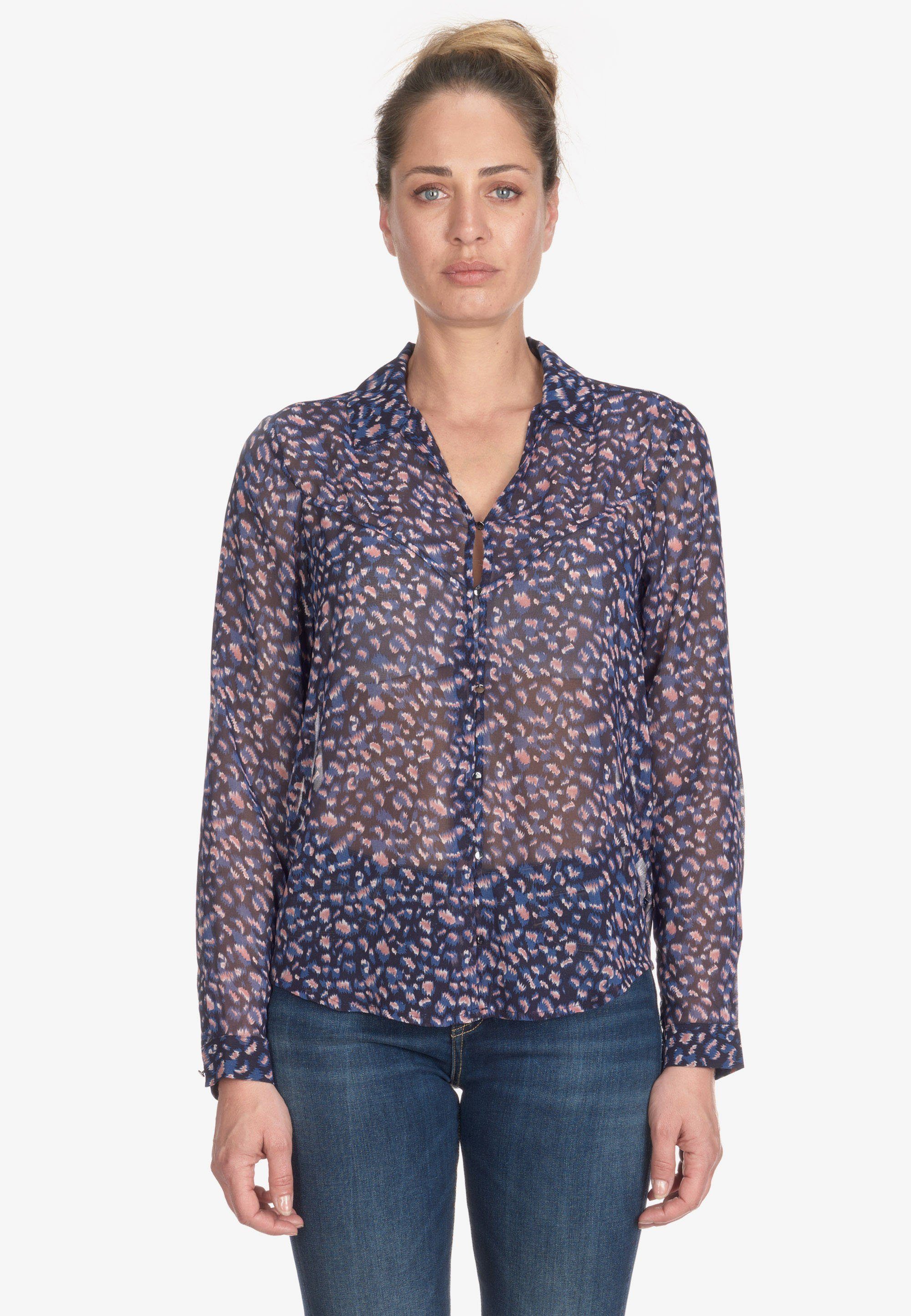 Le Temps Des Cerises Klassische Bluse LUZ mit tollem Animal-Print