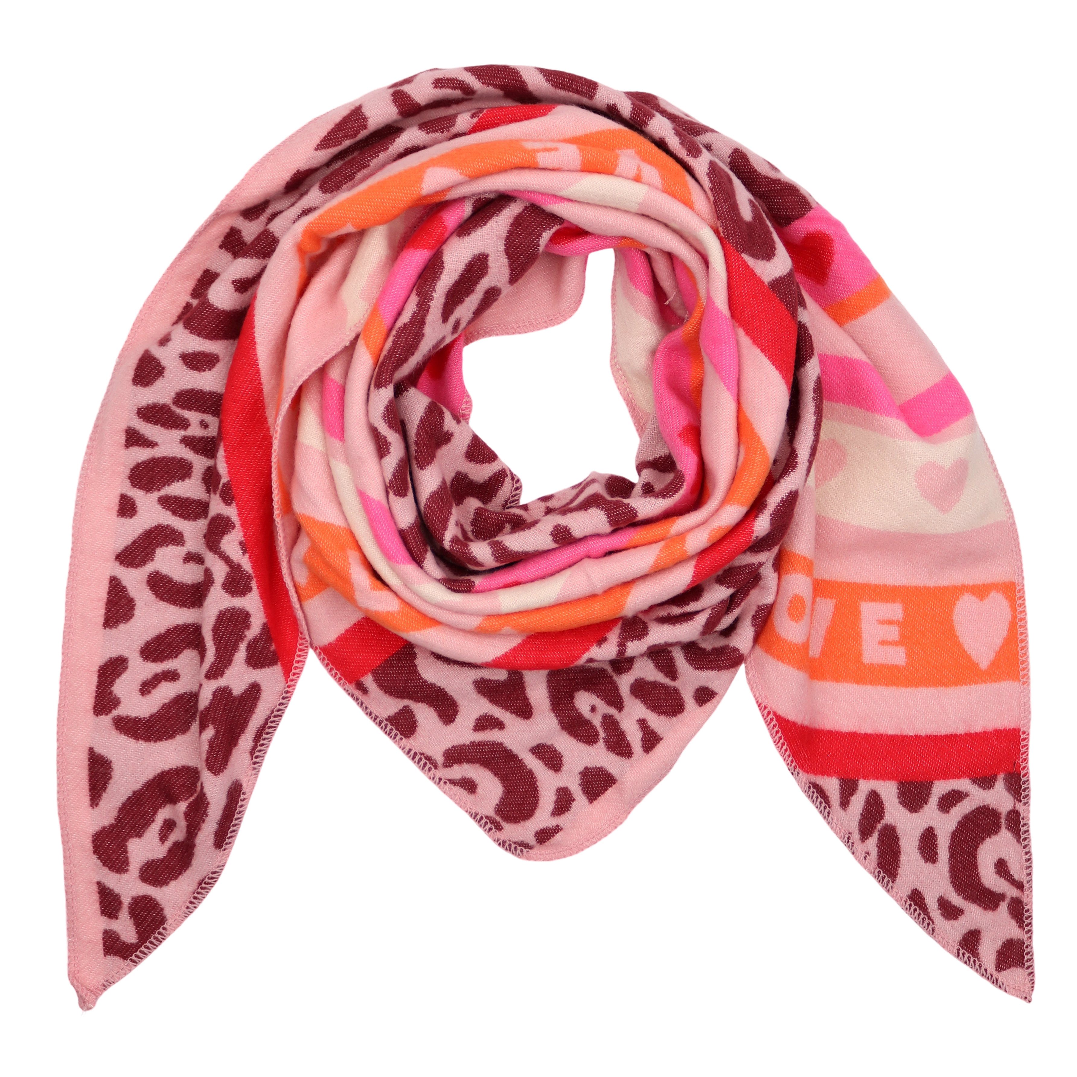 MIRROSI Dreieckstuch kuschliger und warmer Dreiecksschal ca.100x200 cm, (Leo Muster; Neue Kollektion Herbst/Winter 2025), Trendiges LEO-Design, wärmend & weich