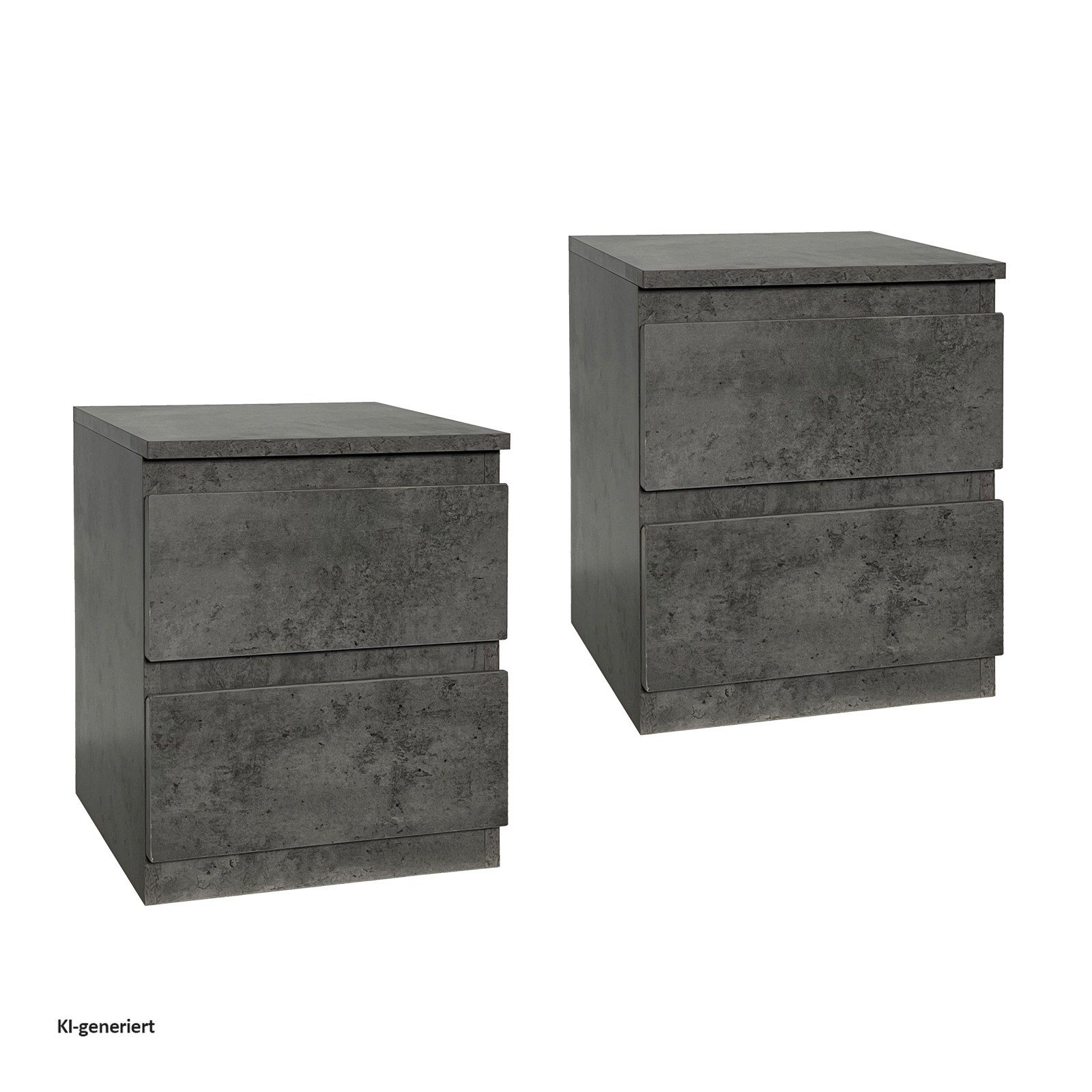 HTI-Living Nachtkommode Nachtkommode 2er Set Beton (Set, 2 St., 2 Nachtkommoden), Nachtschrank Nachttisch – Bild 2 von 4