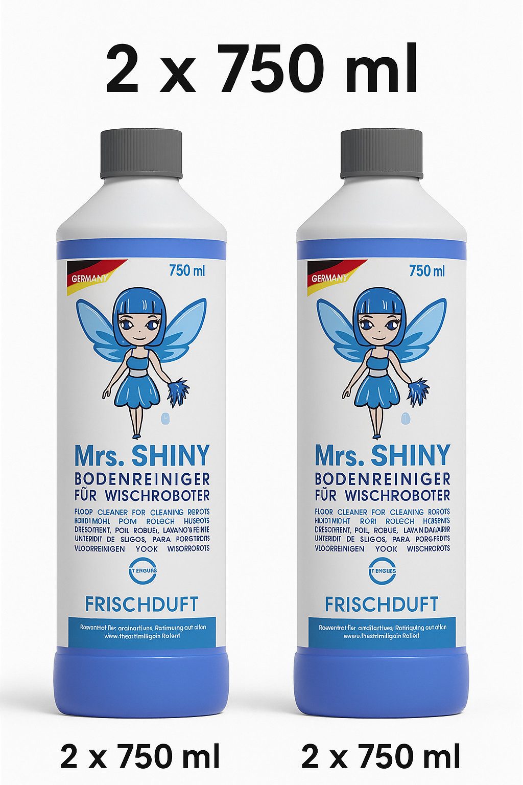 Mrs Shiny Wischroboter Mrs. Shiny-Bodenreiniger für Wischroboter 750ml Konzentrat