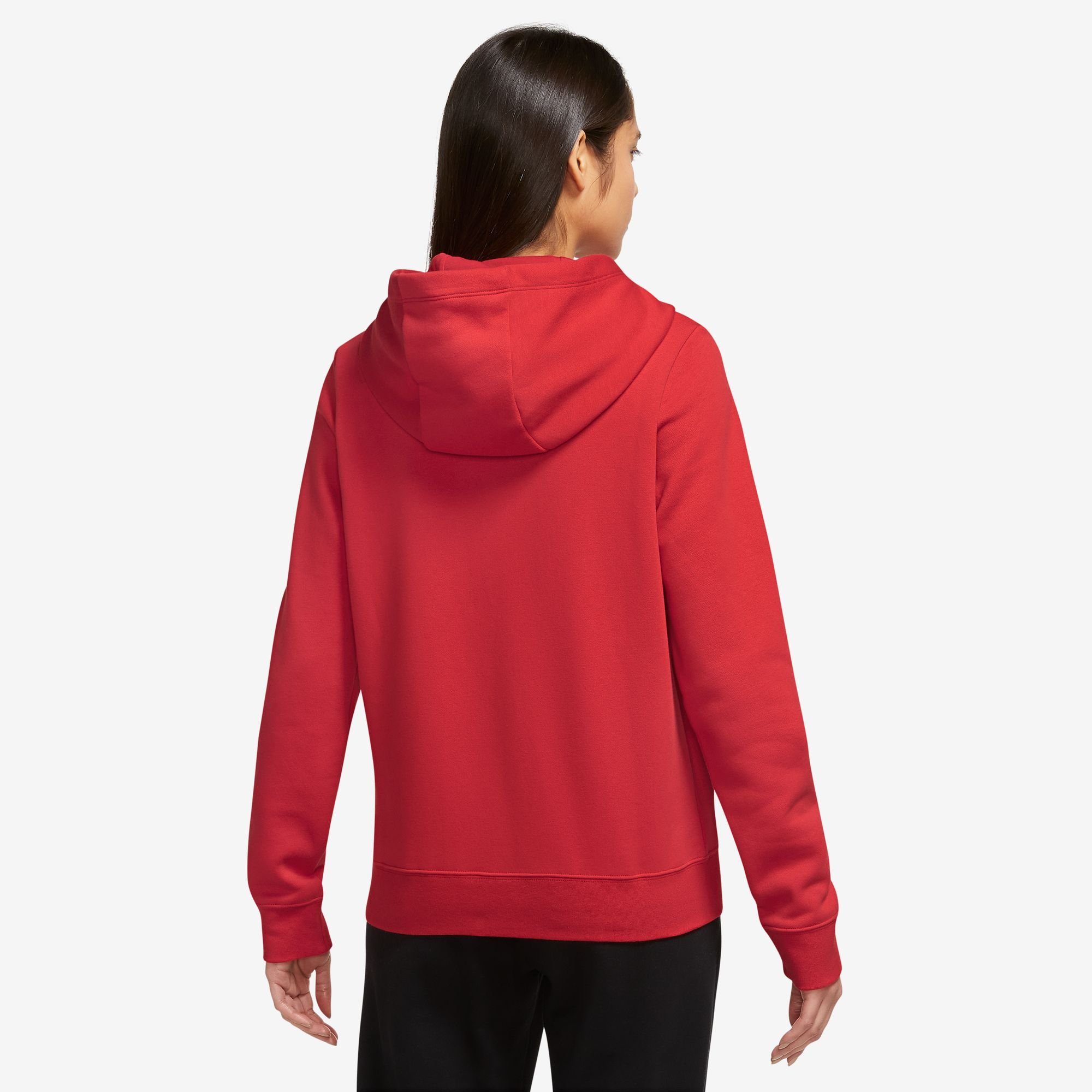 RED/WHITE Fleece UNIVERSITY Hoodie Sportswear Women's Nike Kapuzensweatshirt Club Logo Pullover