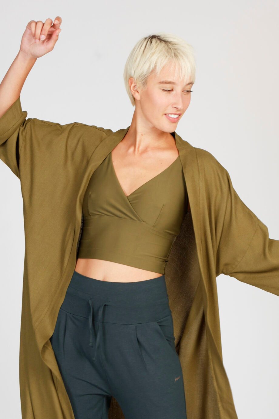 Kismet Yogastyle GmbH Blusenkimono Kimono olive