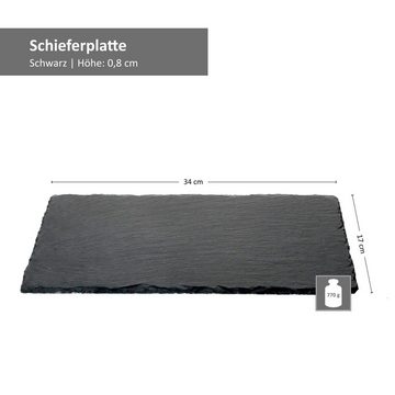Platzset, 6er Set Schieferplatte 17x34 cm - 23464646, MamboCat