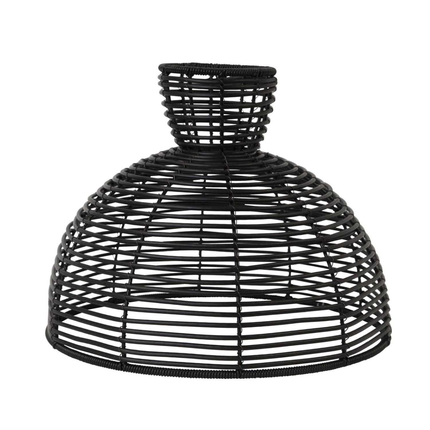 STAR TRADING Лампыschirm Лампыschirm rund wetterfest Rattanoptik f. E27 Fassungen 37cm schwarz
