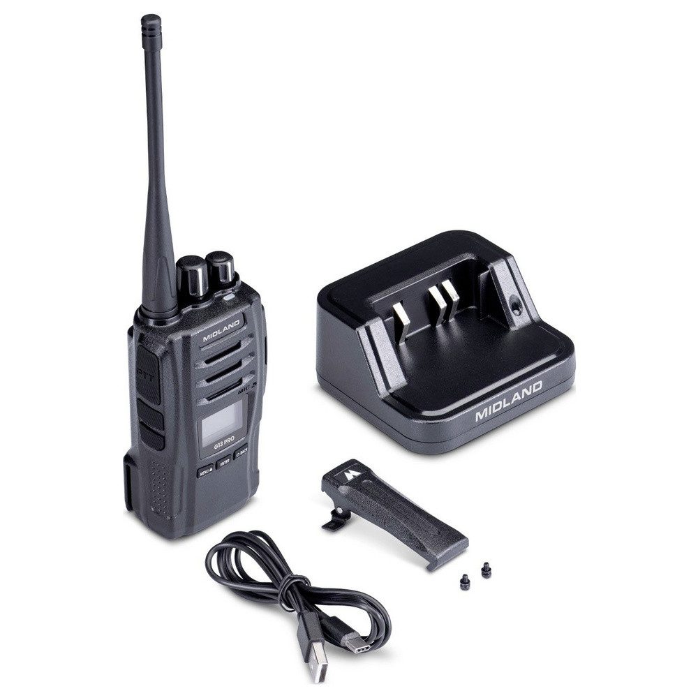 Midland Walkie Talkie Midland Midland G13 PRO PMR446 + LPD Funkgerät, C1668 PMR-Handfunkgerä