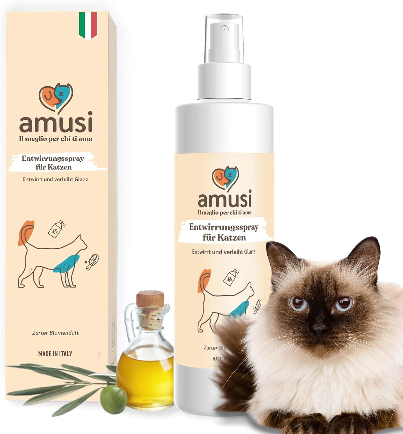 Fellpflege Katzen Haar Entwirrungsspray - 100% Natürlich und Vegan