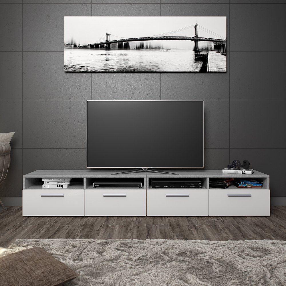 Vicco Lowboard Diego, Beton/Beton, 190 x 38 cm (1 St)